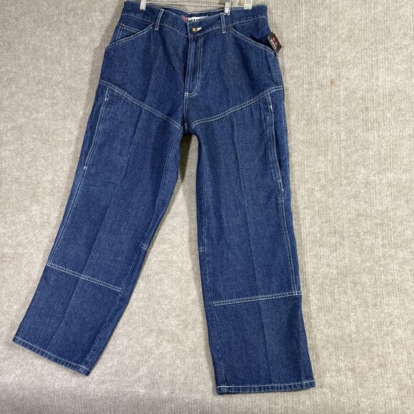 NWT Emergency Exit Carpenter Pocket Jeans‎ Denim Workwear 32 W 28L - Picture 1 of 9